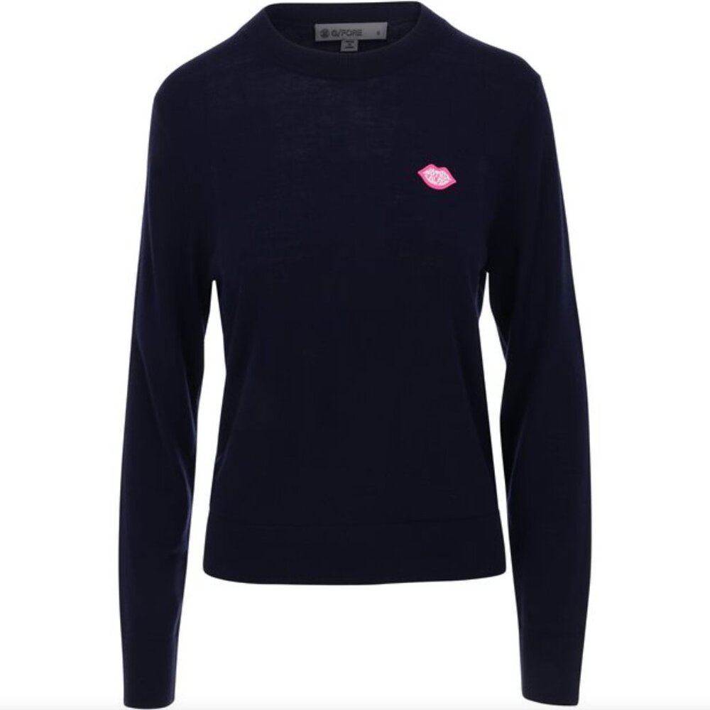 G/FORE Mother Golfer Solid Merino Sweater in Twilight NWT